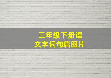 三年级下册语文字词句篇图片