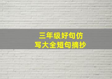 三年级好句仿写大全短句摘抄