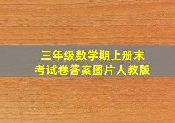 三年级数学期上册末考试卷答案图片人教版