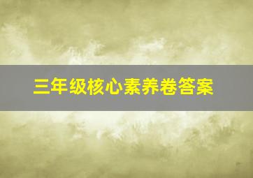 三年级核心素养卷答案