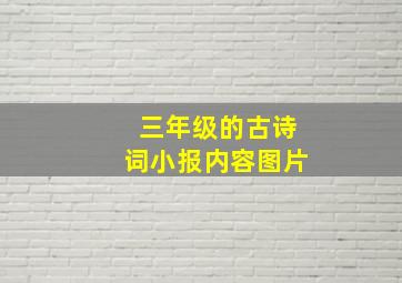 三年级的古诗词小报内容图片