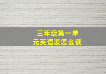 三年级第一单元英语表怎么读