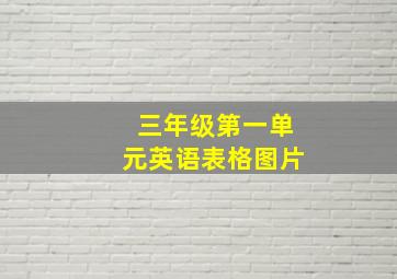 三年级第一单元英语表格图片