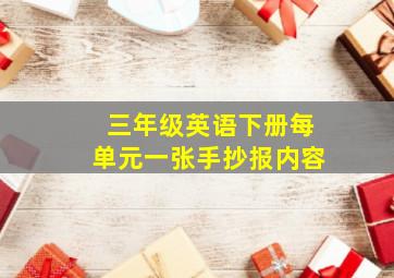 三年级英语下册每单元一张手抄报内容