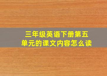 三年级英语下册第五单元的课文内容怎么读