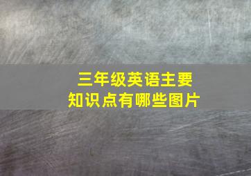 三年级英语主要知识点有哪些图片