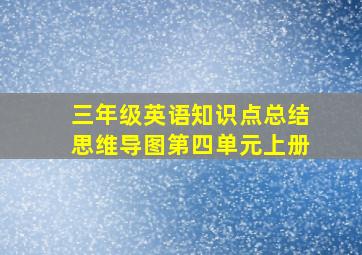 三年级英语知识点总结思维导图第四单元上册