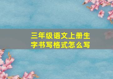 三年级语文上册生字书写格式怎么写