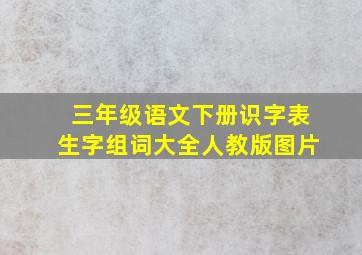 三年级语文下册识字表生字组词大全人教版图片