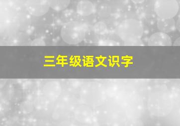 三年级语文识字