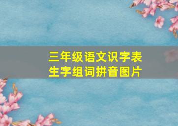 三年级语文识字表生字组词拼音图片