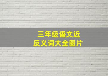 三年级语文近反义词大全图片