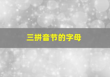 三拼音节的字母