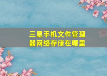 三星手机文件管理器网络存储在哪里