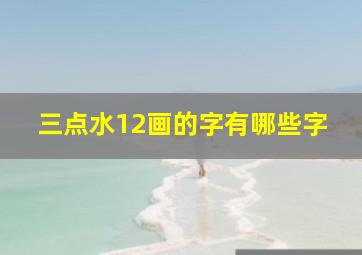 三点水12画的字有哪些字