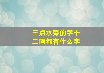 三点水旁的字十二画都有什么字