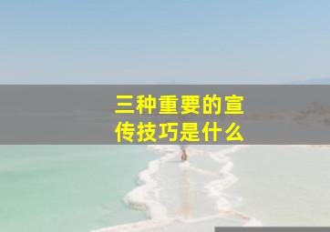 三种重要的宣传技巧是什么