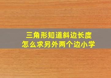 三角形知道斜边长度怎么求另外两个边小学