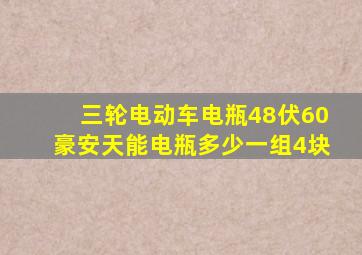 三轮电动车电瓶48伏60豪安天能电瓶多少一组4块