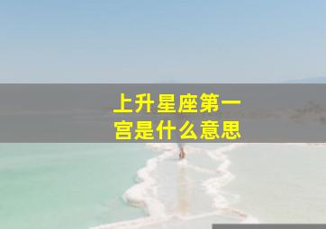 上升星座第一宫是什么意思