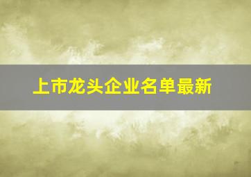 上市龙头企业名单最新