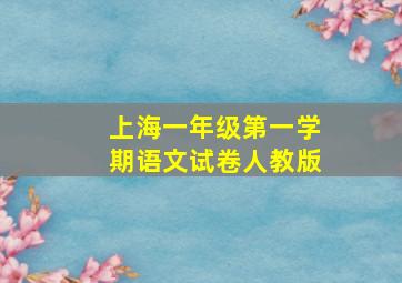 上海一年级第一学期语文试卷人教版