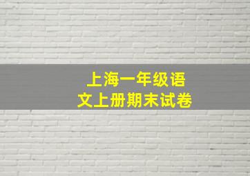 上海一年级语文上册期末试卷