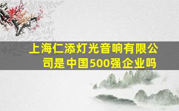 上海仁添灯光音响有限公司是中国500强企业吗