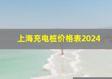 上海充电桩价格表2024