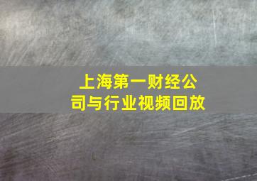 上海第一财经公司与行业视频回放