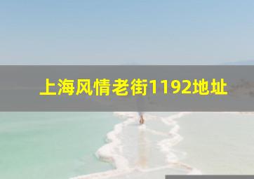 上海风情老街1192地址