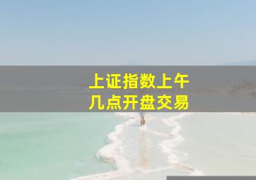 上证指数上午几点开盘交易