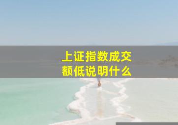 上证指数成交额低说明什么