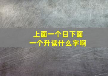 上面一个日下面一个升读什么字啊