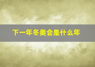 下一年冬奥会是什么年