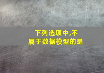 下列选项中,不属于数据模型的是