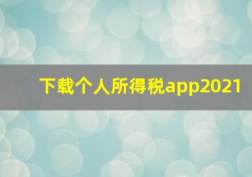 下载个人所得税app2021