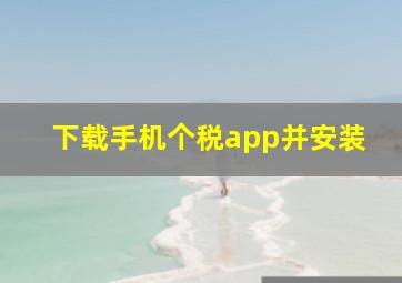 下载手机个税app并安装