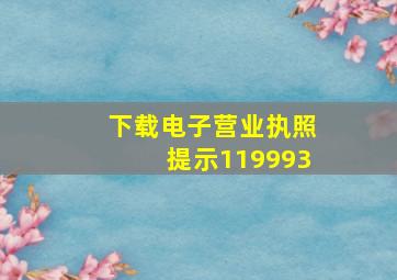 下载电子营业执照提示119993