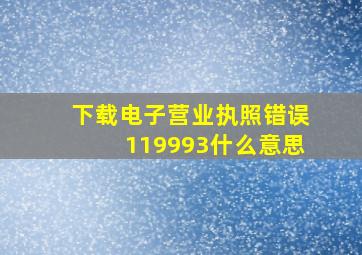 下载电子营业执照错误119993什么意思