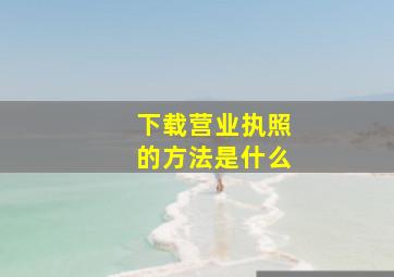 下载营业执照的方法是什么