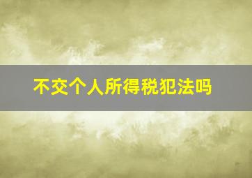 不交个人所得税犯法吗