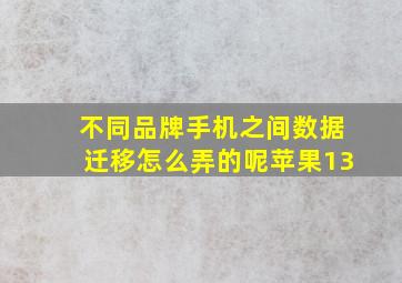 不同品牌手机之间数据迁移怎么弄的呢苹果13