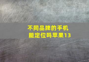 不同品牌的手机能定位吗苹果13