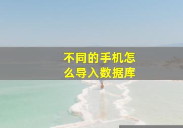 不同的手机怎么导入数据库