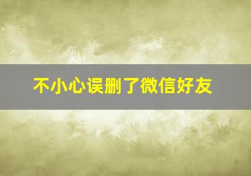 不小心误删了微信好友