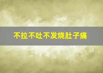 不拉不吐不发烧肚子痛