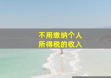 不用缴纳个人所得税的收入