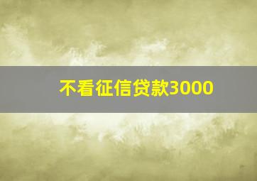 不看征信贷款3000