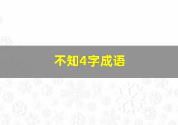 不知4字成语